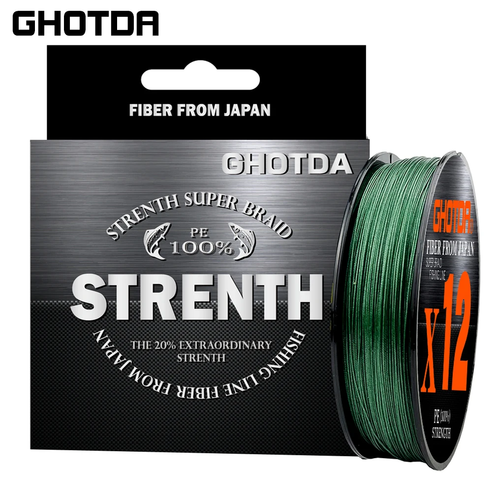 

12 Strands Braided PE Fishing Line 100M 22.5-132LB Multifilament Smooth Fishing Line for Fishing Lure Bait