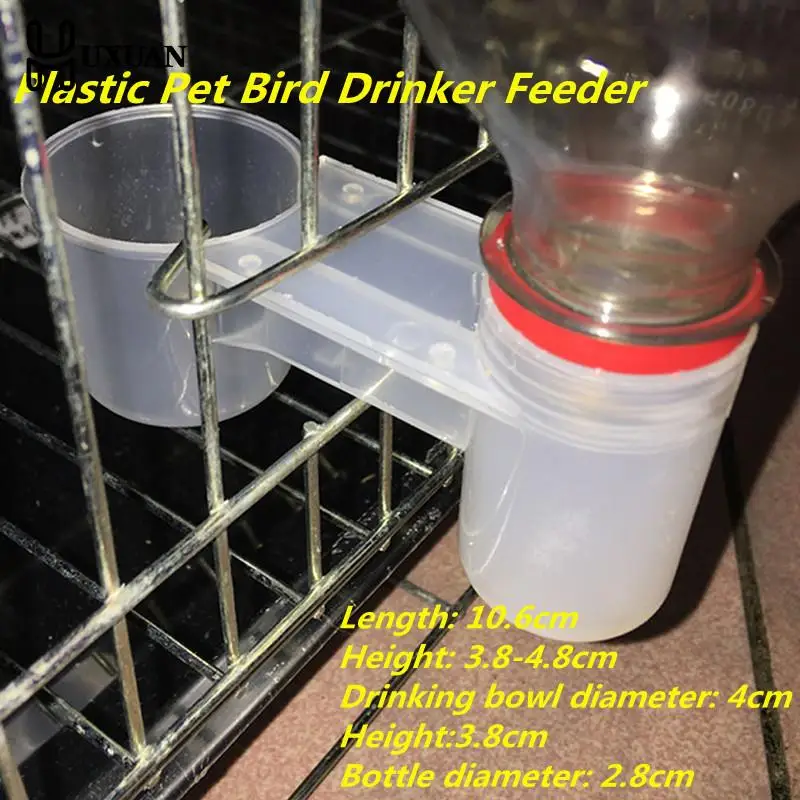 Plastic Pet Bird Drinker Feeder Water Bottle Cup Cat Chicken Pigeon Budgie Hot For Chicken Pigeon Home Garden