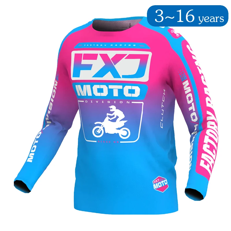 Детская футболка для мотокросса рубашка внедорожников мальчиков и девочек 3 4 5 6 7