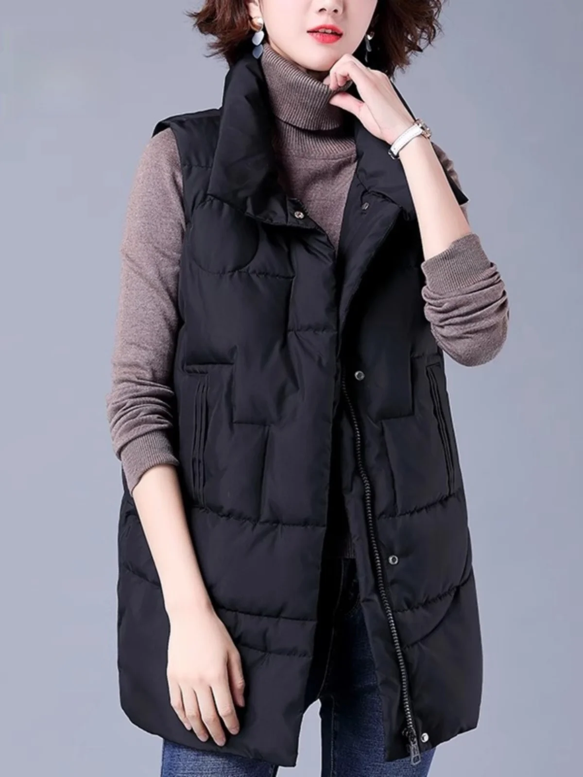 Женский пуховой жилет с хлопковой подкладкой новинка осень-зима 2024 Корейская