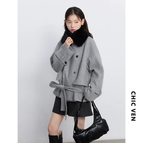 Женское пальто CHIC VEN шерстяное одностороннее