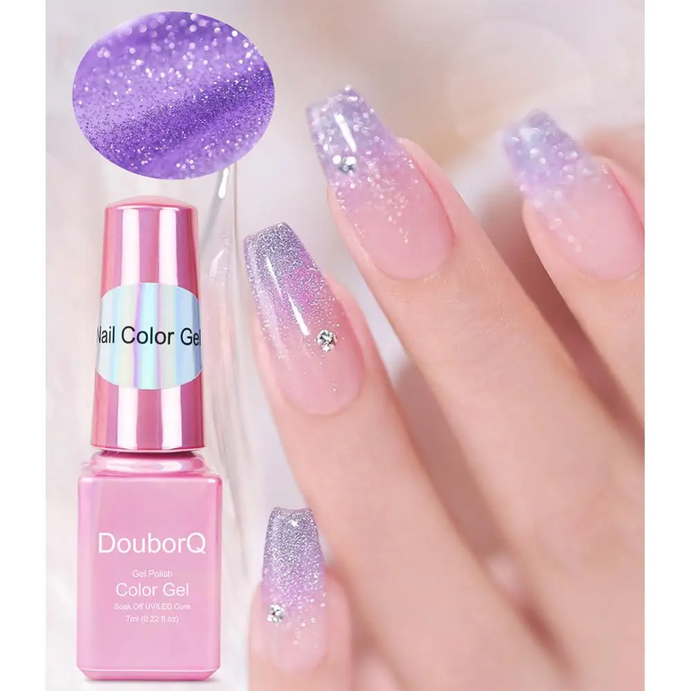 

7ml Sparkly Sequins Nail Gel Polish Semi Permanent Soak Off UV Varnishes Manicure Phototherapy Glue Shimmer Nails Art Gel Decor