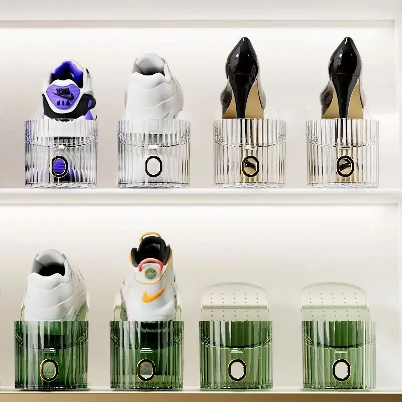 Акриловый красочный прозрачный органайзер для обуви премиум-класса обувной шкаф