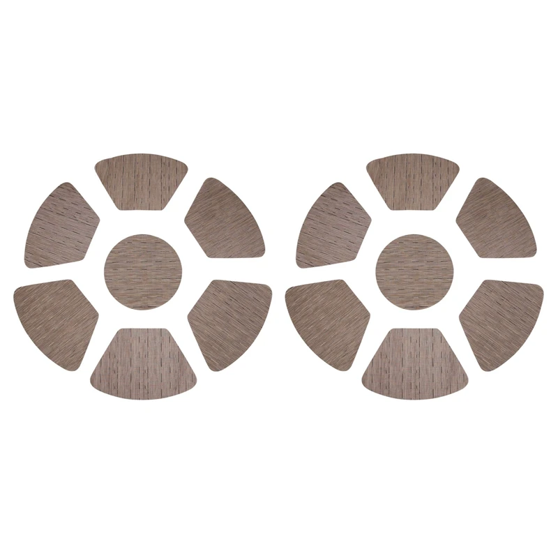 

2 Round Piece Heat Insulation Stain-Resistant Vinyl Woven Place Mats Non-Slip Washable Table Mats Pack Of 14 Brown
