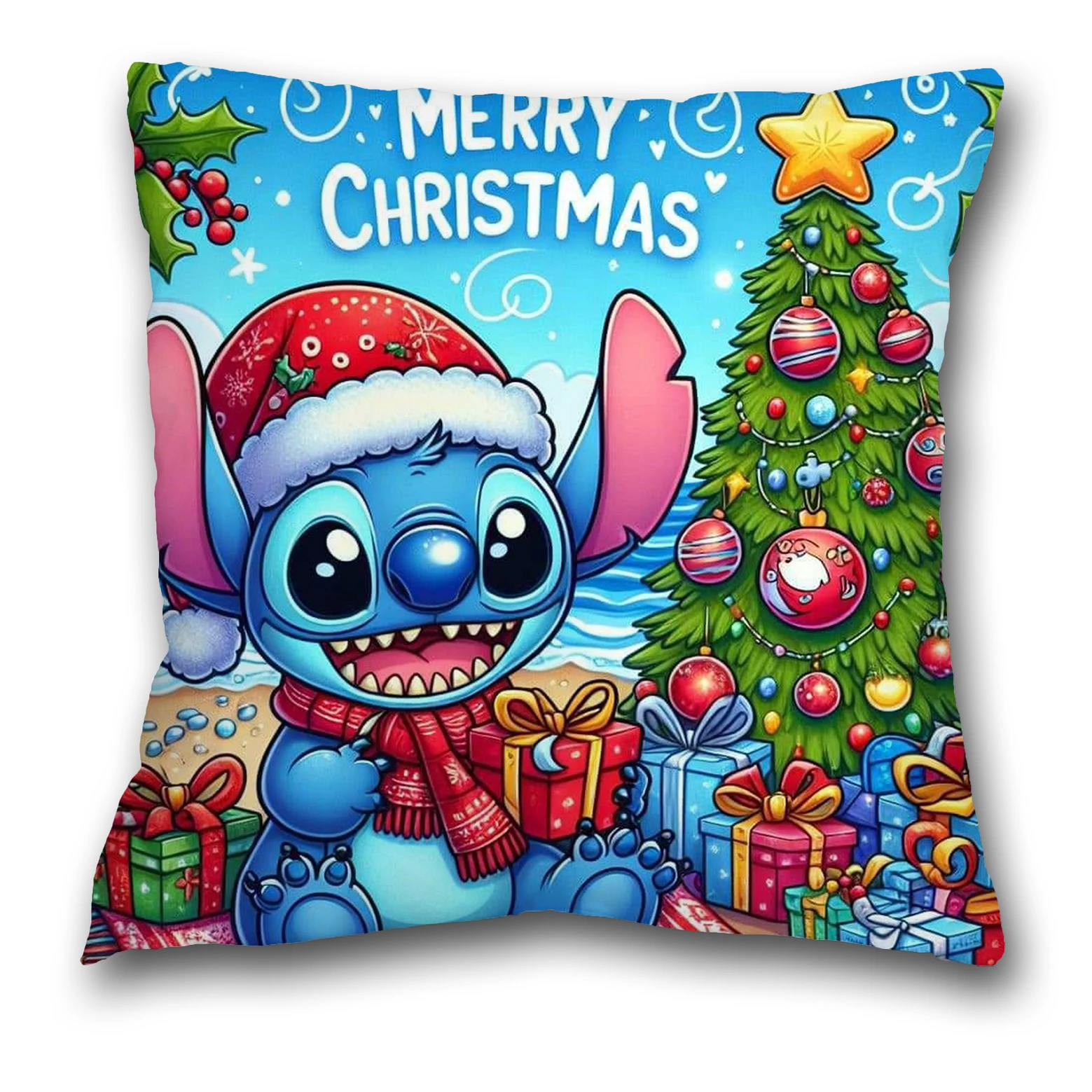 2024 Рождественская новая аниме Disney Stitch мультяшная серия наволочка 45 × см нежная