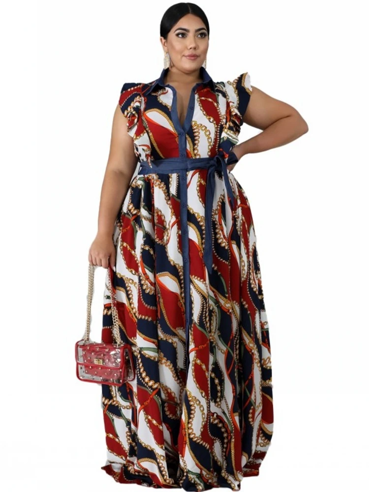 

4XL 5XL 6XL Big Size Women's Clothing Summer Long Dress 2022 Fashion Women Casual Vintage Robe Chic Sleeveless Maxi Dress