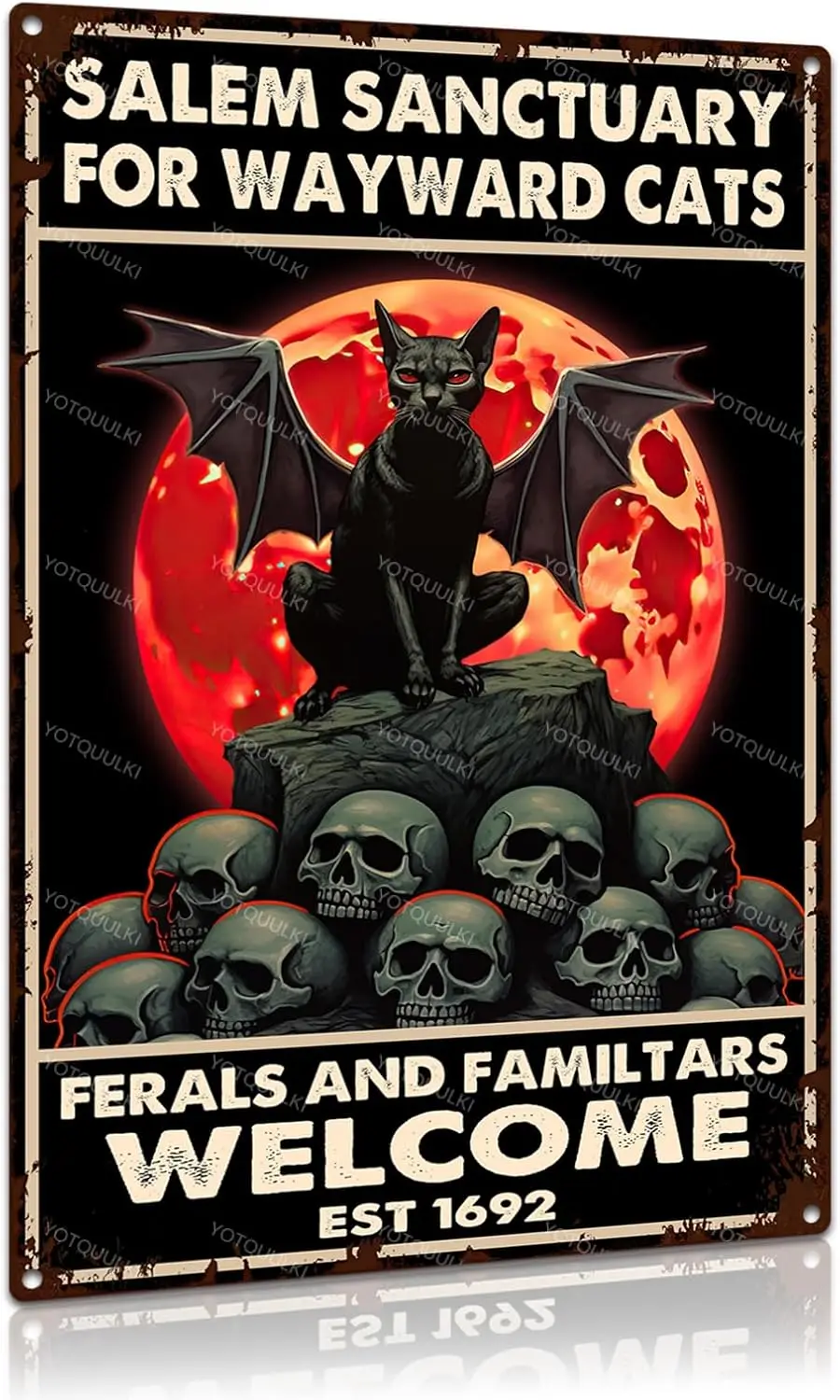 Металлическая вывеска Sanctuary For Wayward Cats
