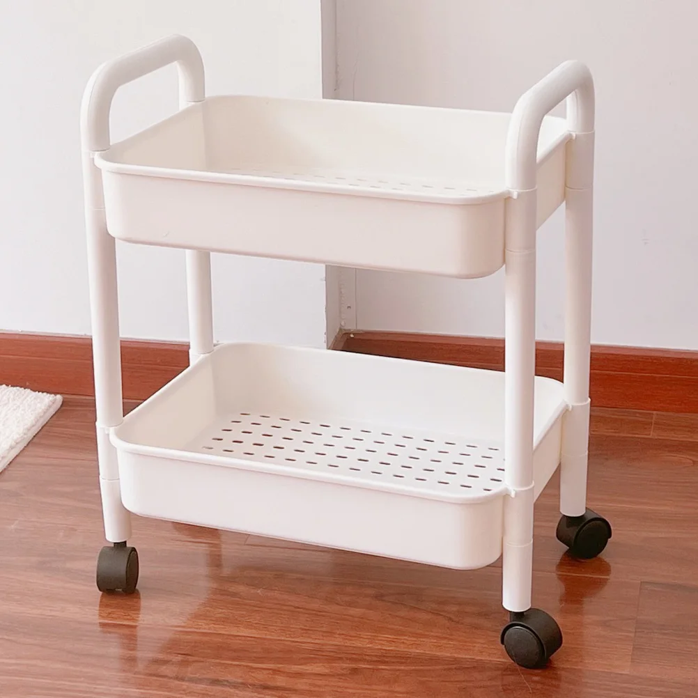 

Utility Storage Cart Multi-Tier Rolling Cart Heavy Duty Storage Basket Portable Trolley with Wheels Auxiliary