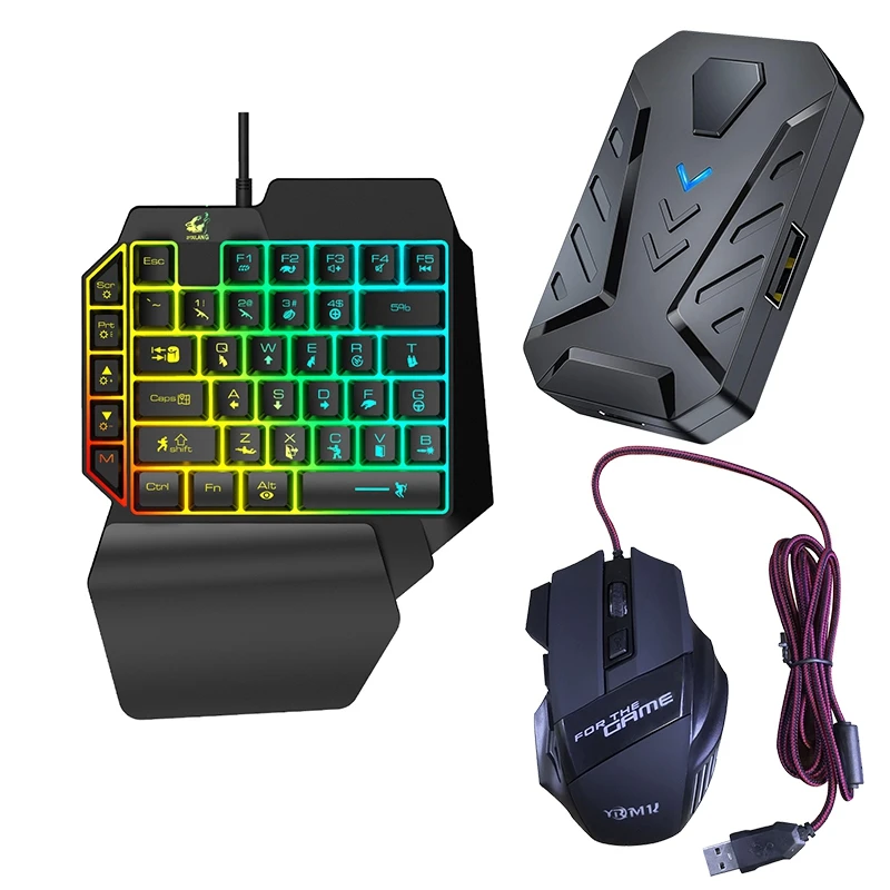 

3 In 1 Bluetooth Gaming Keyboard Mouse Converter Combo For Smartphone PC PUBG Mobile Game Accessories