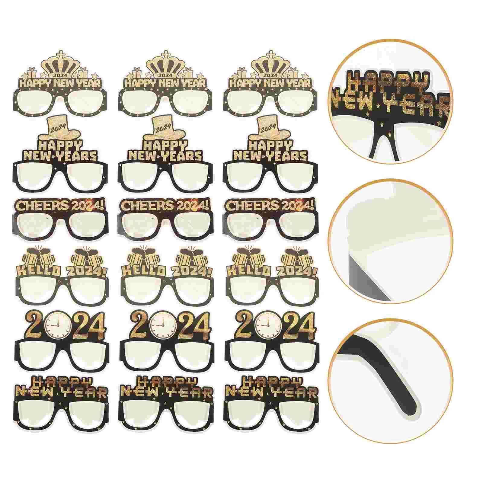 

18 Pcs Cosplay Glasses Colorful Party Frame Creative Eyeglasses New Year Frames Kids Accessory Paper