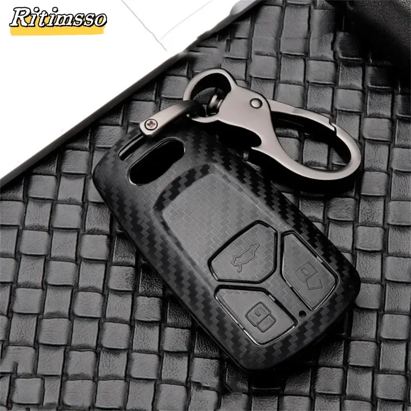 Карбоновый Автомобильный ключ из АБС-пластика задняя крышка для Audi A4 A4L A5 Q5 Q7 TT TTS 8S
