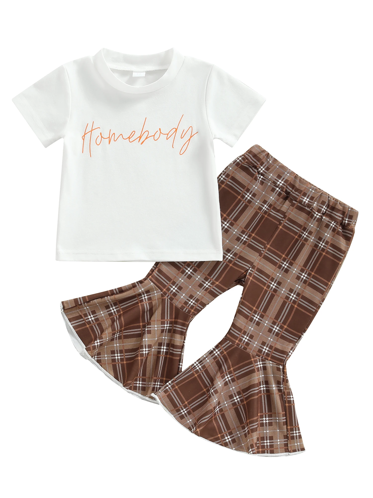 

Комплект из футболки с коротким рукавом и брюк-клеш