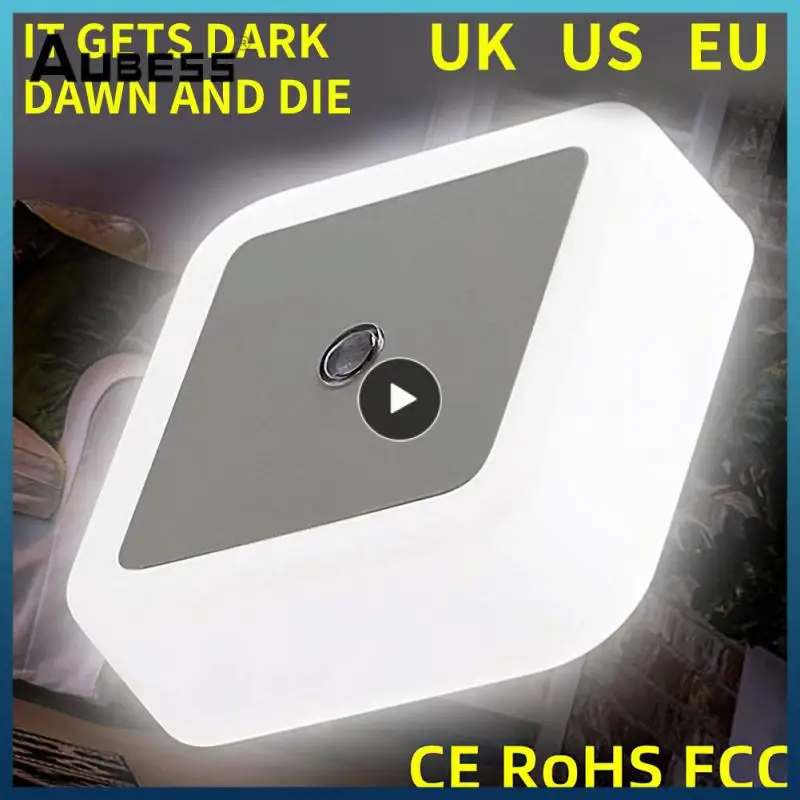 

2~10PCS Wall Lights Mini Led Bedroom Bulb Closet Cabinet For Children Kids Eu Us Uk Plug Night Light Square Backlight Nightlight