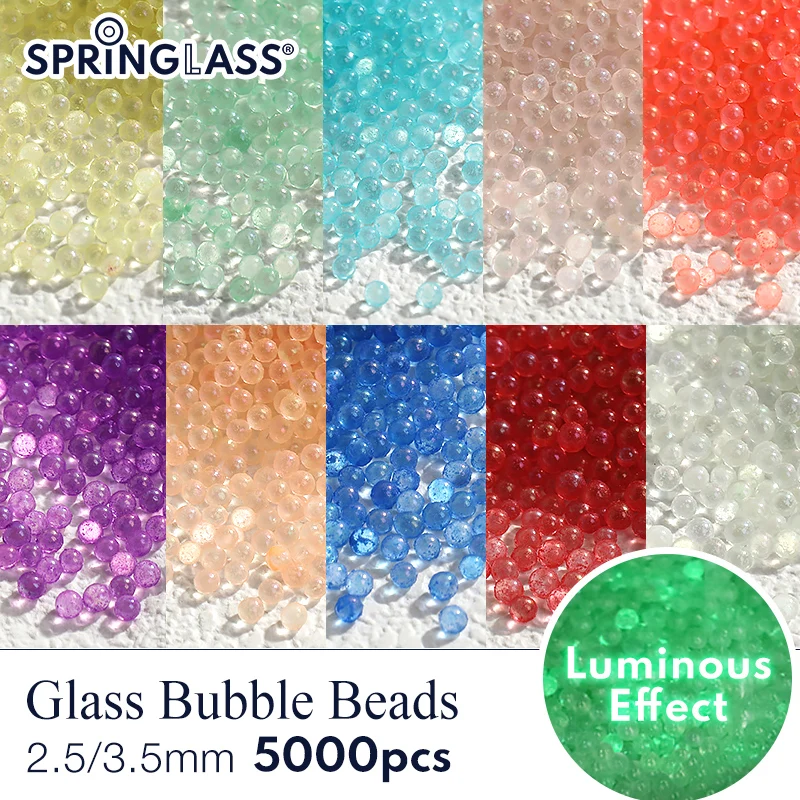 

5000pcs Crystal Glass Luminous Gems Beads for Nail Art DIY Crafts jewelry Making Glow in The Dark Beads with no hole 2.5/3.5mm