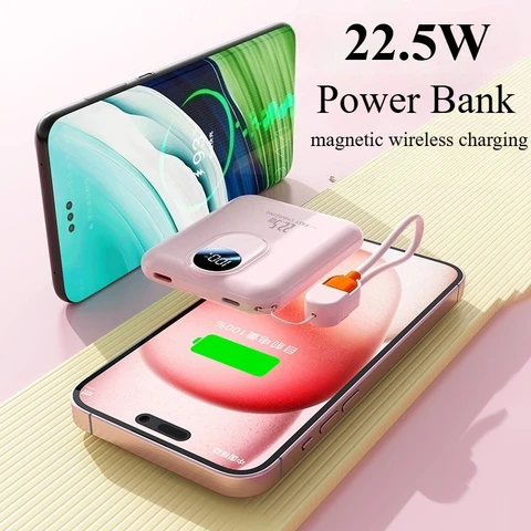 20000 мАч Магнитное беспроводное зарядное устройство Qi Power Bank PD22.5W Сверхбыстрая зарядка Powerbank для Magsafe iPhone Samsung Huawei Xiaomi