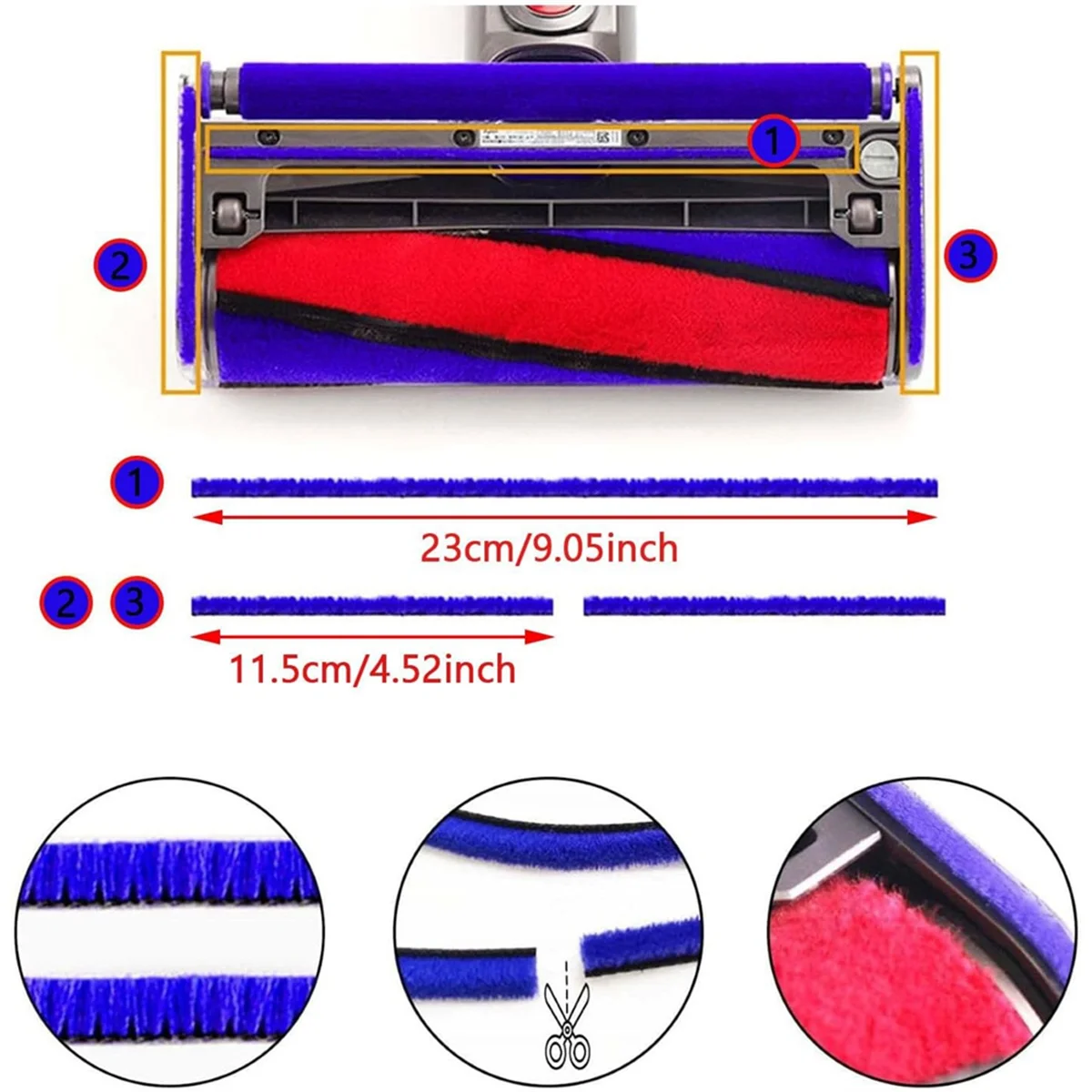 Аксессуары для пылесоса Dyson V6 V7 V8 V10 V11 V15 мягкие плюшевые полосы детали замены