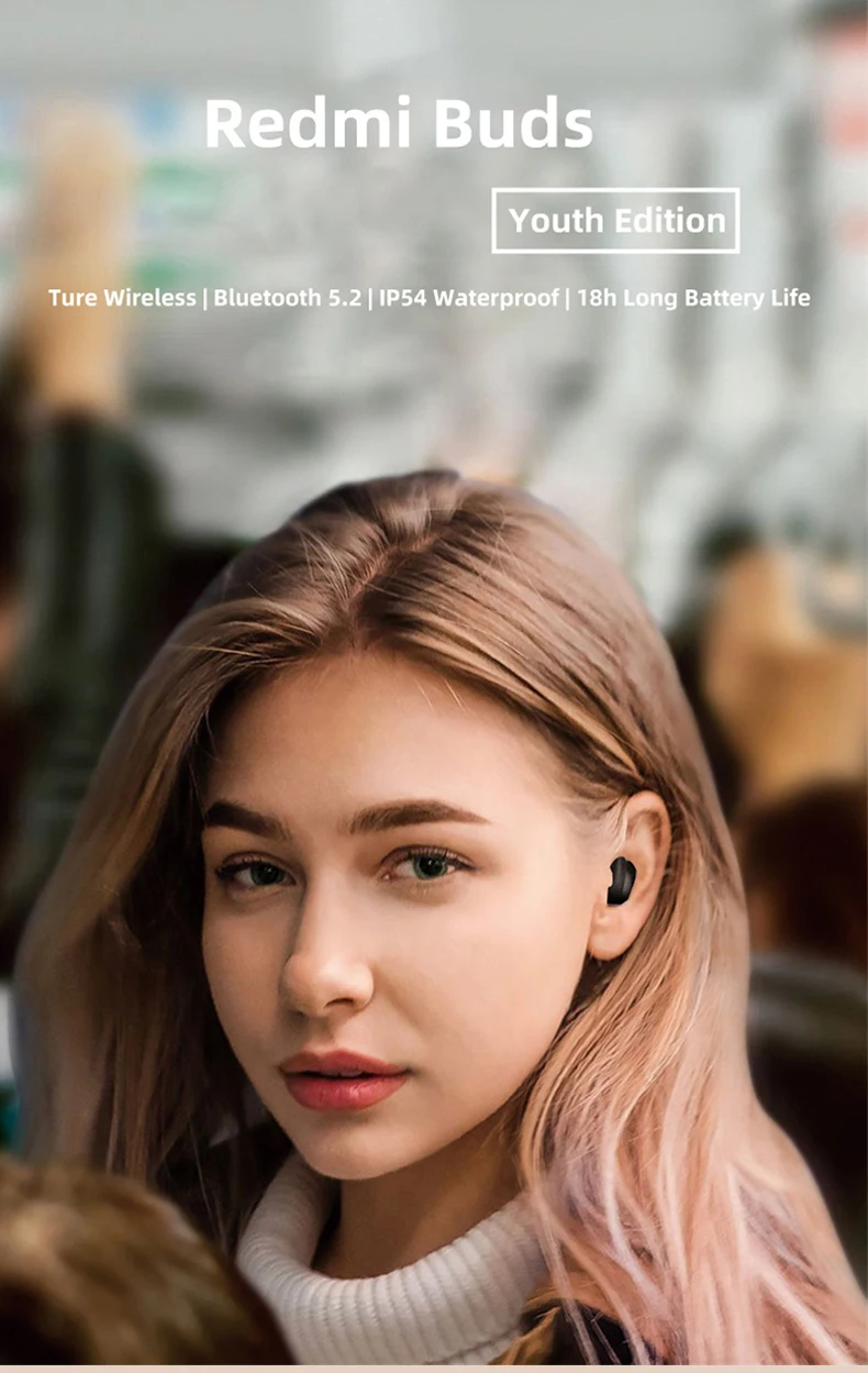 Фото Новинка 2023, беспроводные наушники Xiaomi с Bluetooth 5,2, гарнитура с сенсорным управлением и микрофоном, спортивные наушники, водонепроницаемые нау... №3