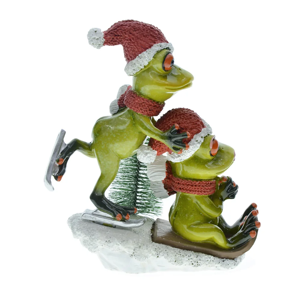 

Home Decoration Ornaments Resin Frog Figurine Statue Christmas Decor Gift