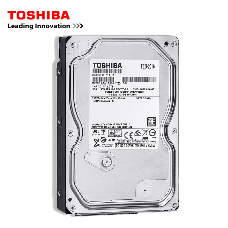 LS Toshiba 500GB Desktop Computer 3.5" Internal Mechanical Hard Disk SATA3 3-6Gb / S HDD 32MB Cache 7200RPM Buffer