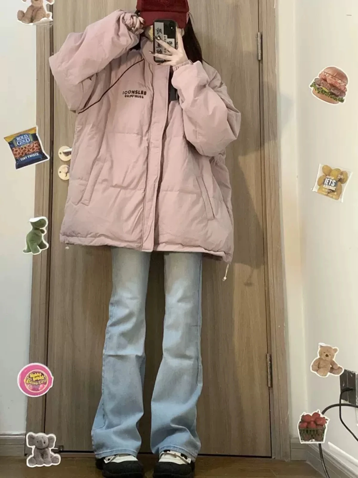 Pink Cotton Padded Jacket Women's Winter Design Sense Small Number Of Students' Bread Clothes Loose Thickened Warm Cotton Padded