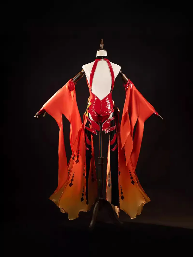 Yuzuriha Inori Косплей Костюм Guilty Crown Egoist Золотая рыбка Красные сексуальные комбинезоны