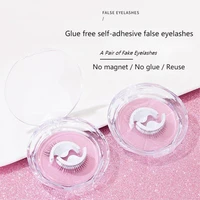 lzdlkdr 1 pair of glue free self adhesive waterproof sweat proof super natural fast paste false eyelashes can be reused