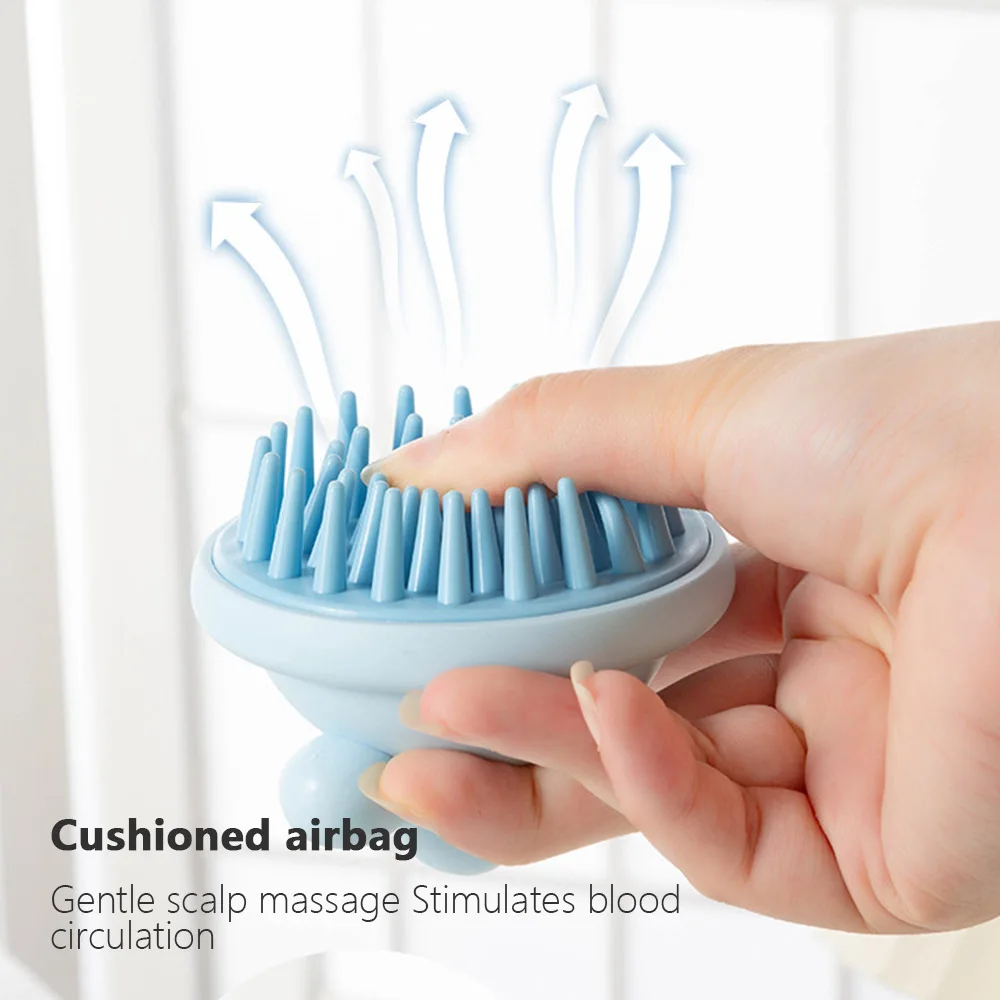 Массажер для волос с мягкой щетиной силиконовый отшелушивающий крем кожи головы