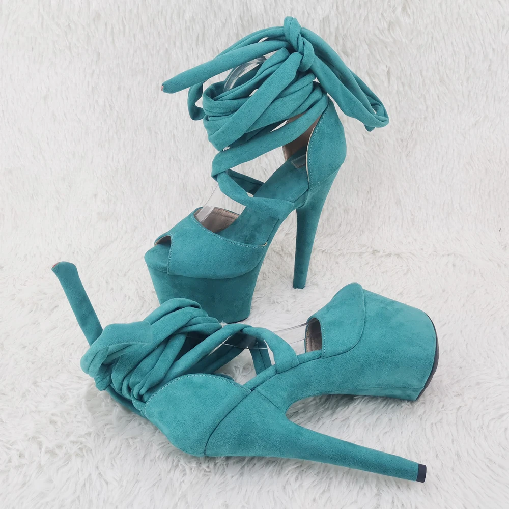 Leecabe 17CM/7Inch suede  upper  sexy exotic  platform High Heels  Pole Dancing sandals Shoes