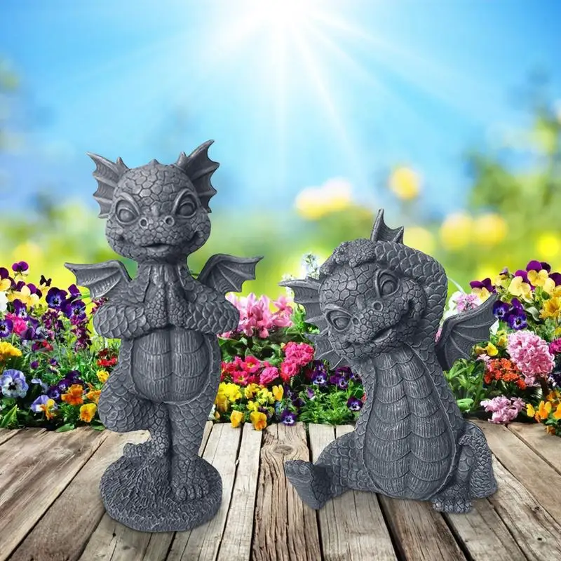 

Украшение в виде дракона из смолы для дома, статуэтка дракона для йоги, садовые поделки, статуэтка, украшение для рабочего стола