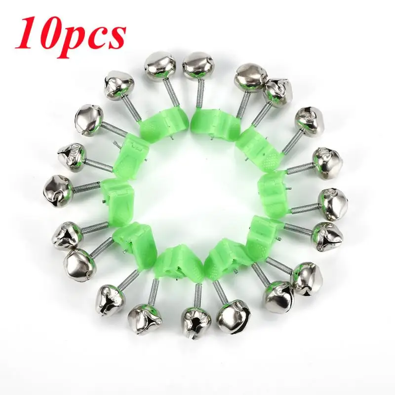 10 Pcs Fishing Bite Alarms Rod Bells Clamp Tip Clip Ring Green Accessory For Fresh Fisherman |
