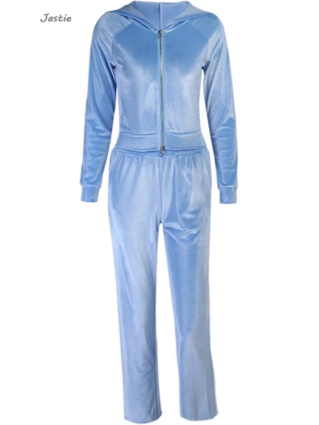 Женский бархатный костюм с капюшоном комплект из двух предметов вышитыми