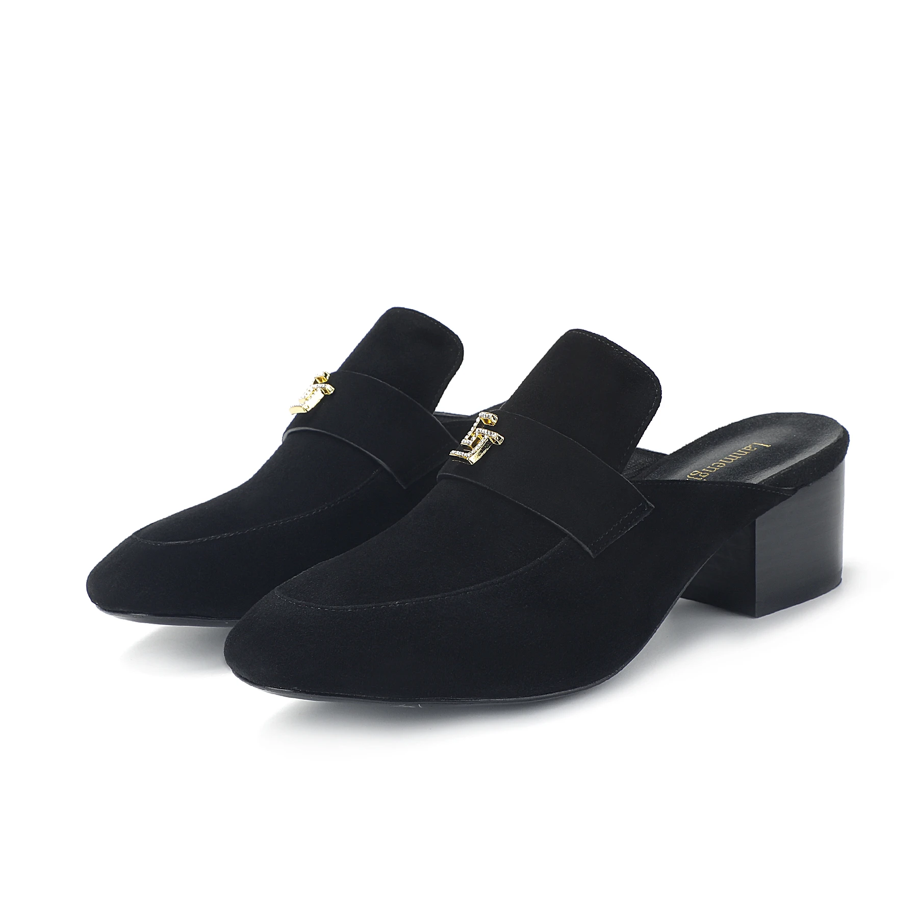 LANMENG Women's Shoes Elegant Women's High Heels Shallow Mouth Lefu Shoes Genuine Leather Solid Color Casual Shoes Size 35-42