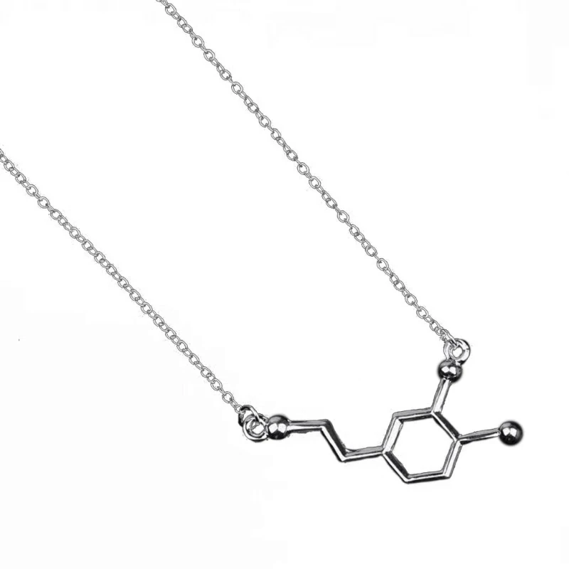 

Dopamine Molecule Structure Necklace Adjustable Clavicle Chain Formula Pendant Jewelry Pieces Graduation Gift Dropship