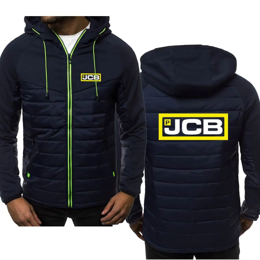 

2022 neue frühling und herbst langarm farbe zipper mit kapuze herren jacke, JCB auto logo druck