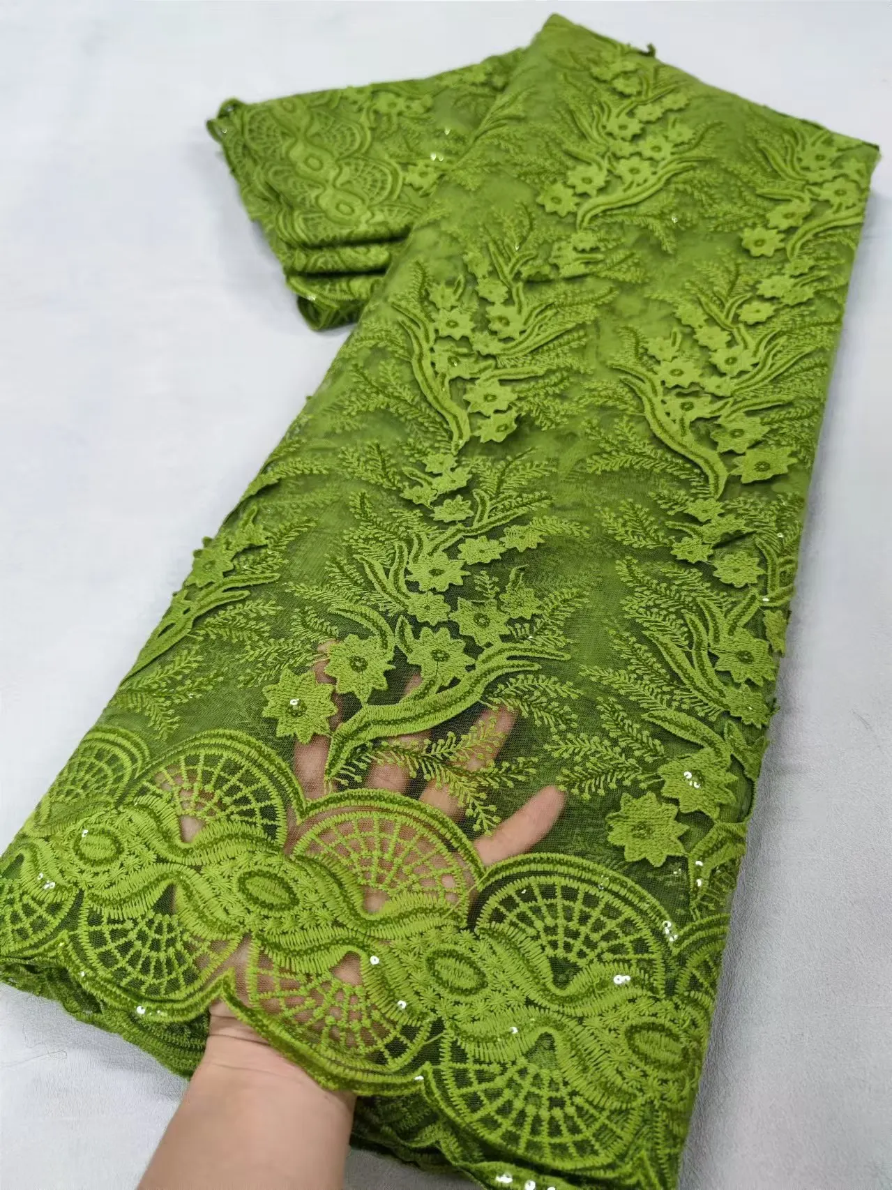 Кружевная ткань 3D высокое качество 2024 африканский гипюр кружевная вышивка