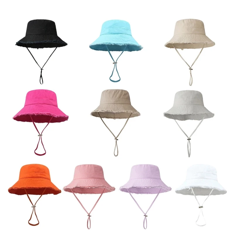 

MXMB летняя Рыбацкая шляпа для женщин, уличная Панама, потертая шляпа с широкими полями