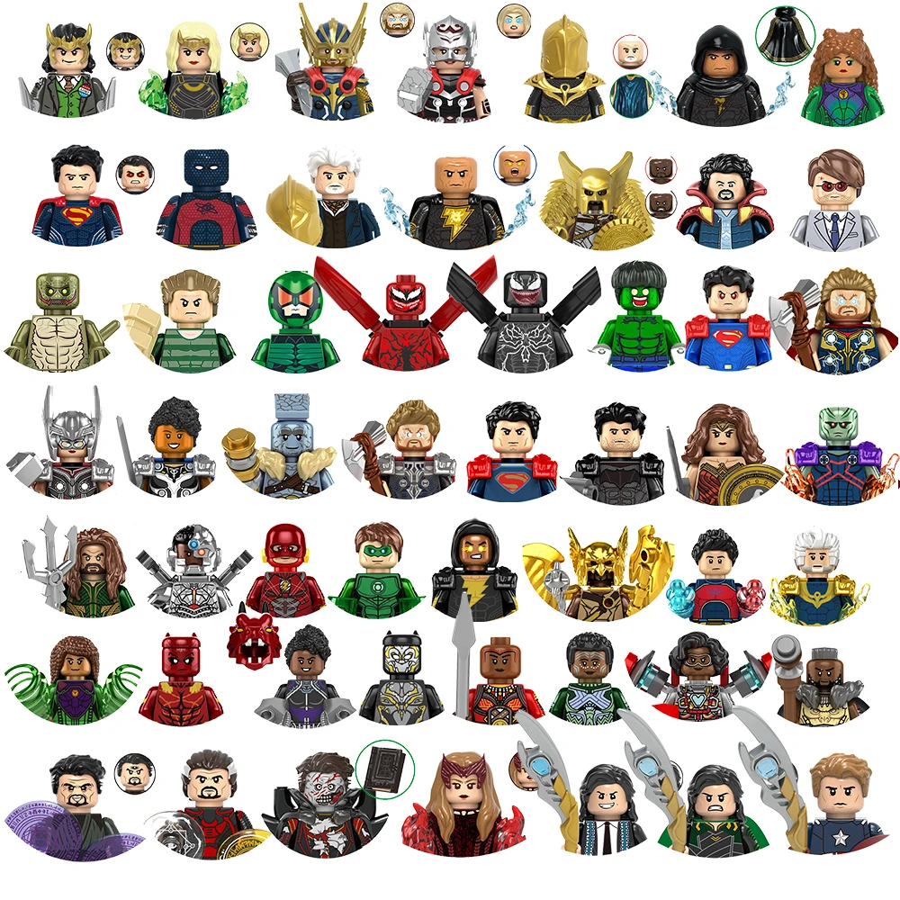 2023 New Marvel movie superhero series DIY character models set with building blocks assemble toys for children's birthday Gift