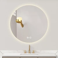 round bathroom mirror with led light touch control modern large vanity mirror smart art lightning espejo led room decor eb5jz