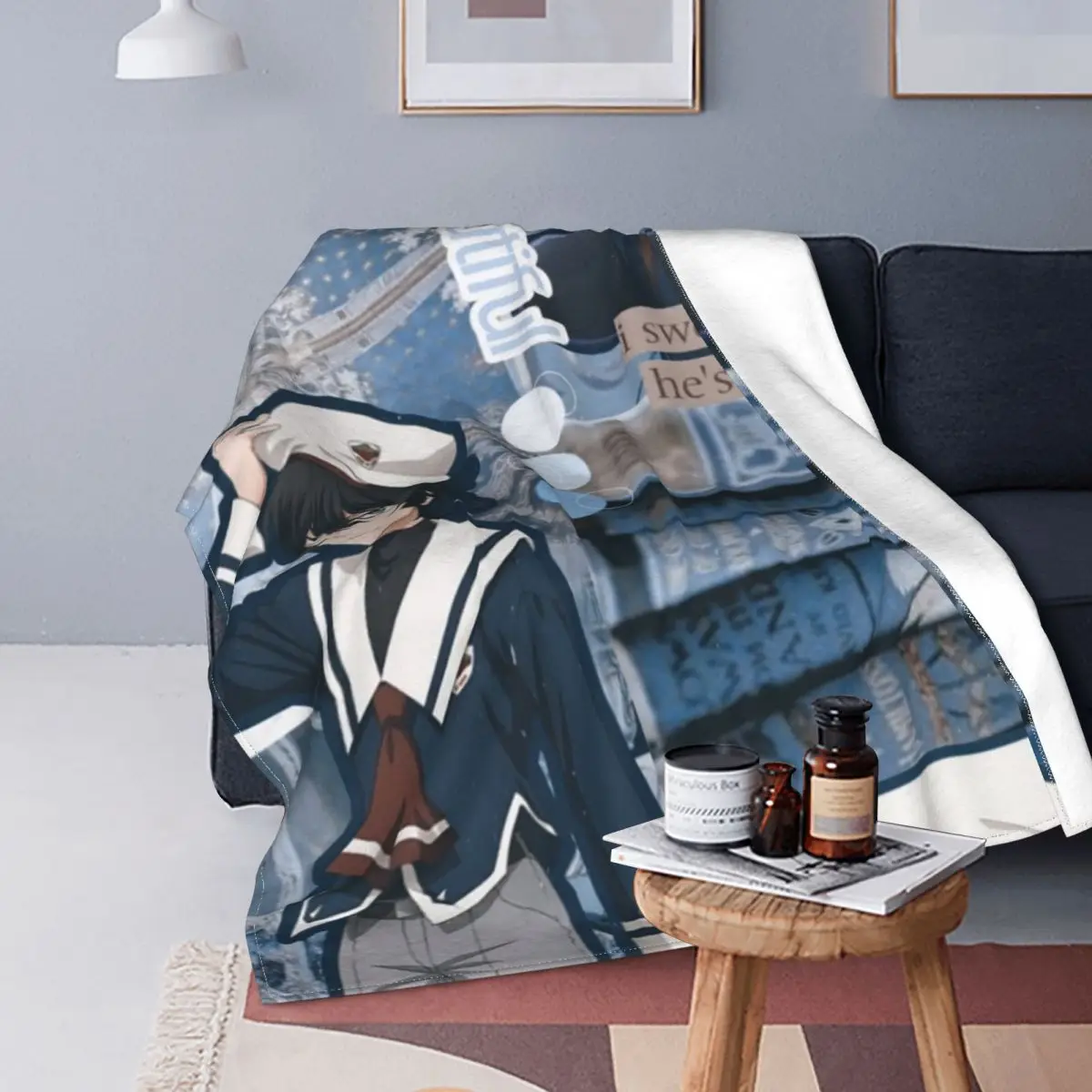 

Chinen Miya Blanket Fleece Japanese Anime Sk8 the Infinity Warm Throw Blankets for Car Sofa Couch Bed Rug 09