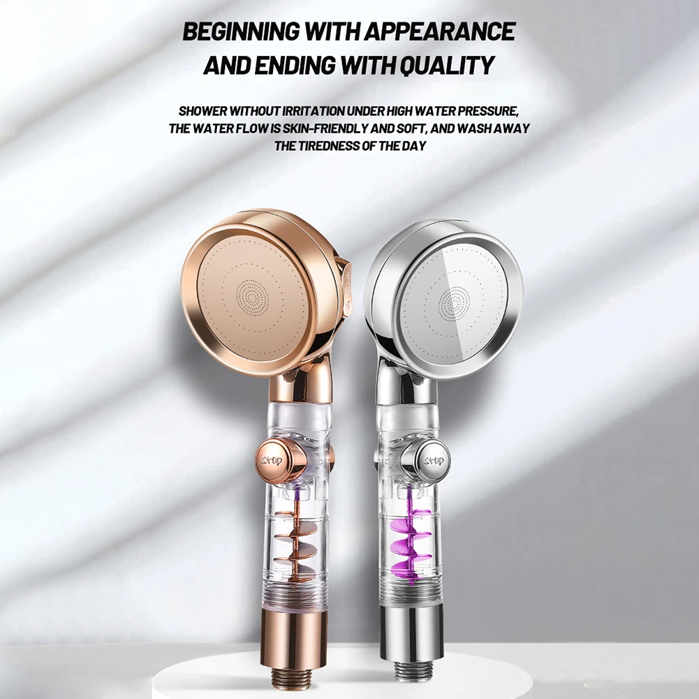 

High Pressure Handheld Shower Head 3-Speed Turbo Pressurized Large Water Powerful Shower Spray With Filter And Pause Button