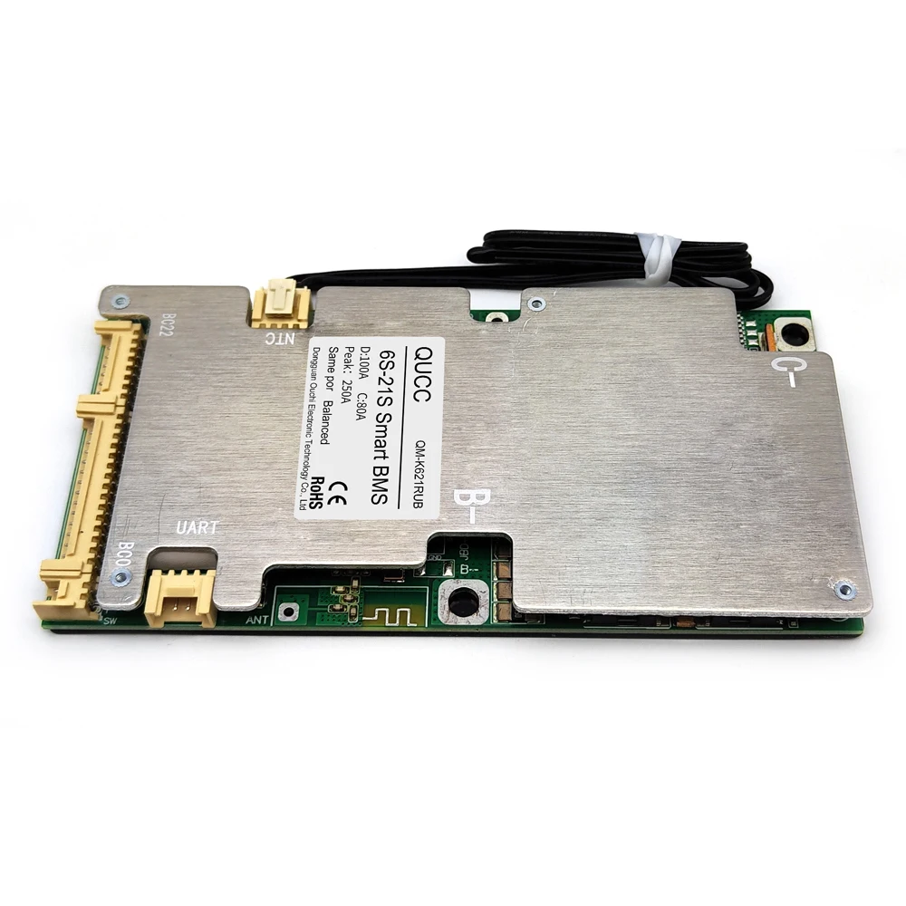 Qucc Smart BMS 8S 10S 12S 13S 15S 16S 20S 24V 36V 48V 100A Balance Board With Internal Bluetooth For 6S to 21S Li ion Lifepo4