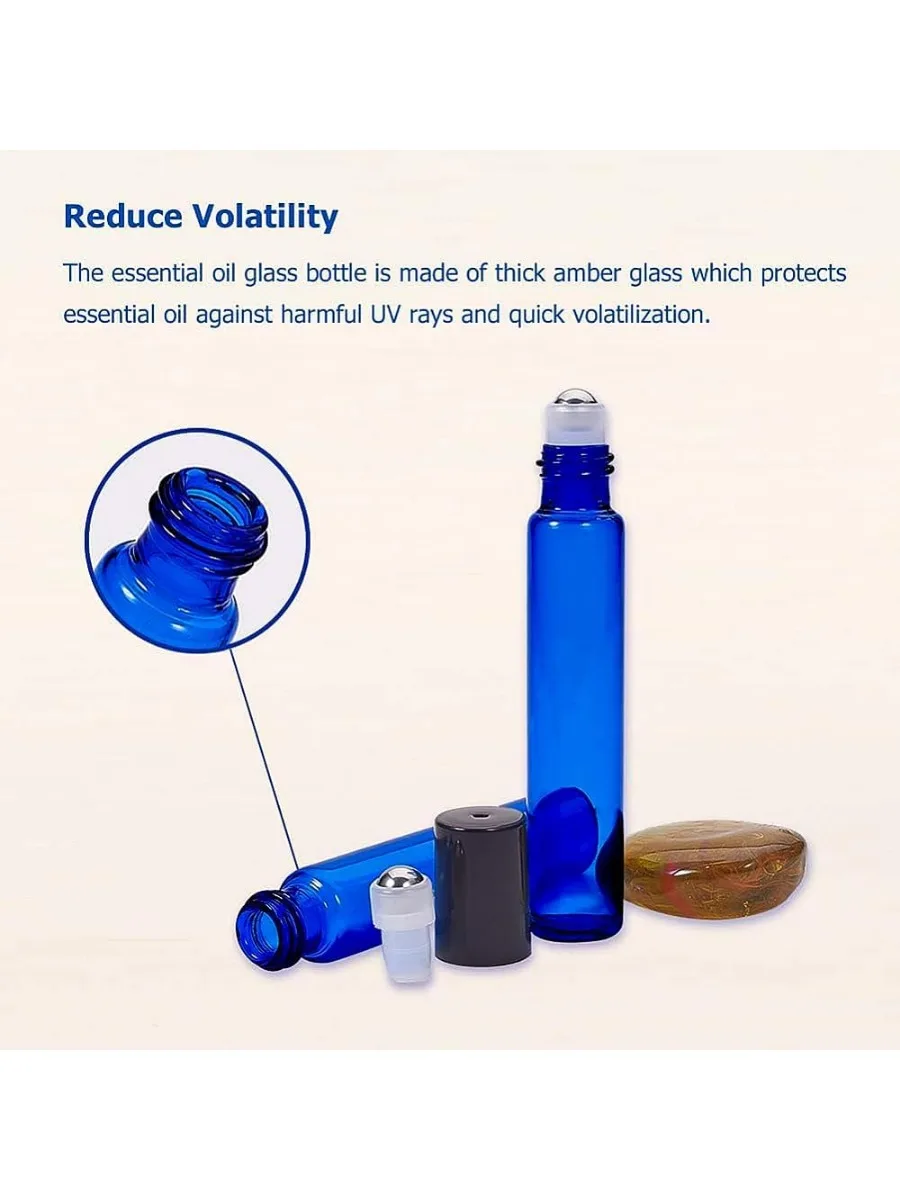 30 упаковок 10 мл стеклянных роликовых бутылок с шариками из нержавеющей стали