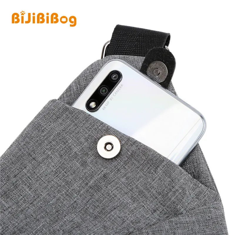 Men's Nylon Chest Bag Gun-Shaped Bag Crossbody Sports Waist Bag Waterproof Casual One Shoulder Anti-Theft Bag