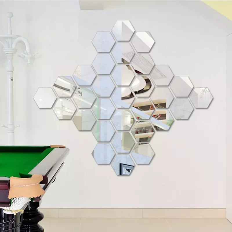 

3D Hexagonal Mirror Wall Sticker Decal Wall Art Removable Wedding Decoration Kids Room Decoration Sticker Self-Adhesive