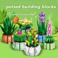 childrens simulation plant potted building blocks flower moc creative building blocks home decoration girl diy gift