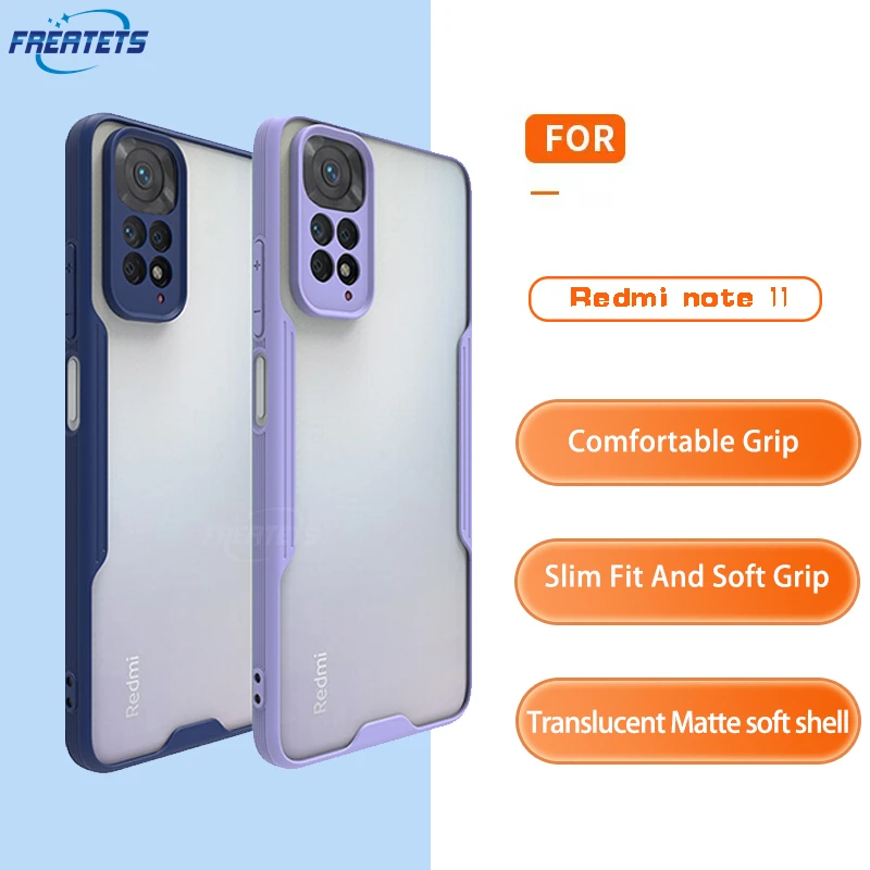 

For Redmi note11/11S,0.2mm Fit [Paper-Thin] Lightweight Cases with Translucent Matte Finish Back[Anti-Fingerprints&Yellowing]