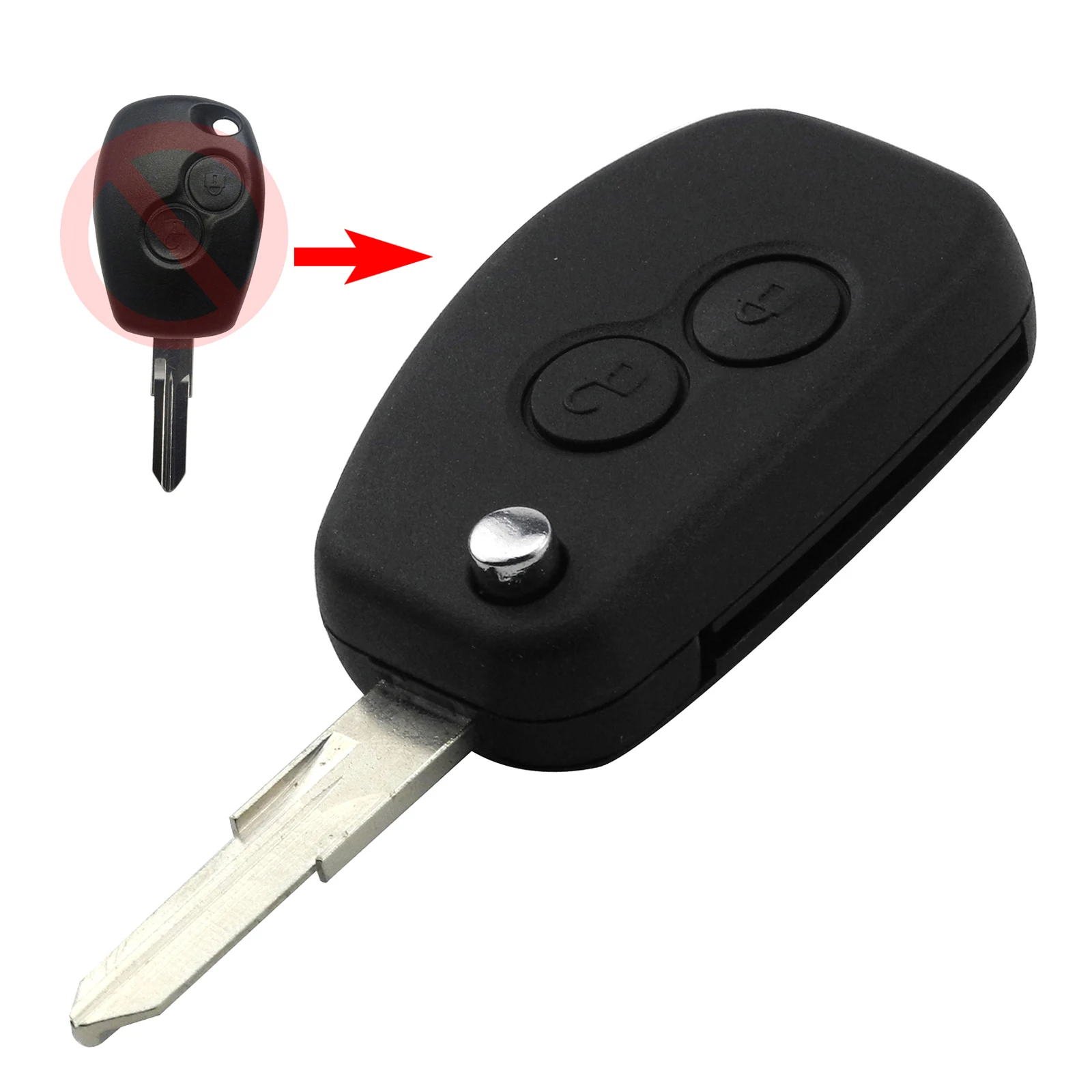 

Jingyuqin модифицированный 2-кнопочный удаленный откидной ключ для Renault Megane Modus Espace Laguna Duster Logan DACIA Sandero Clio Fob