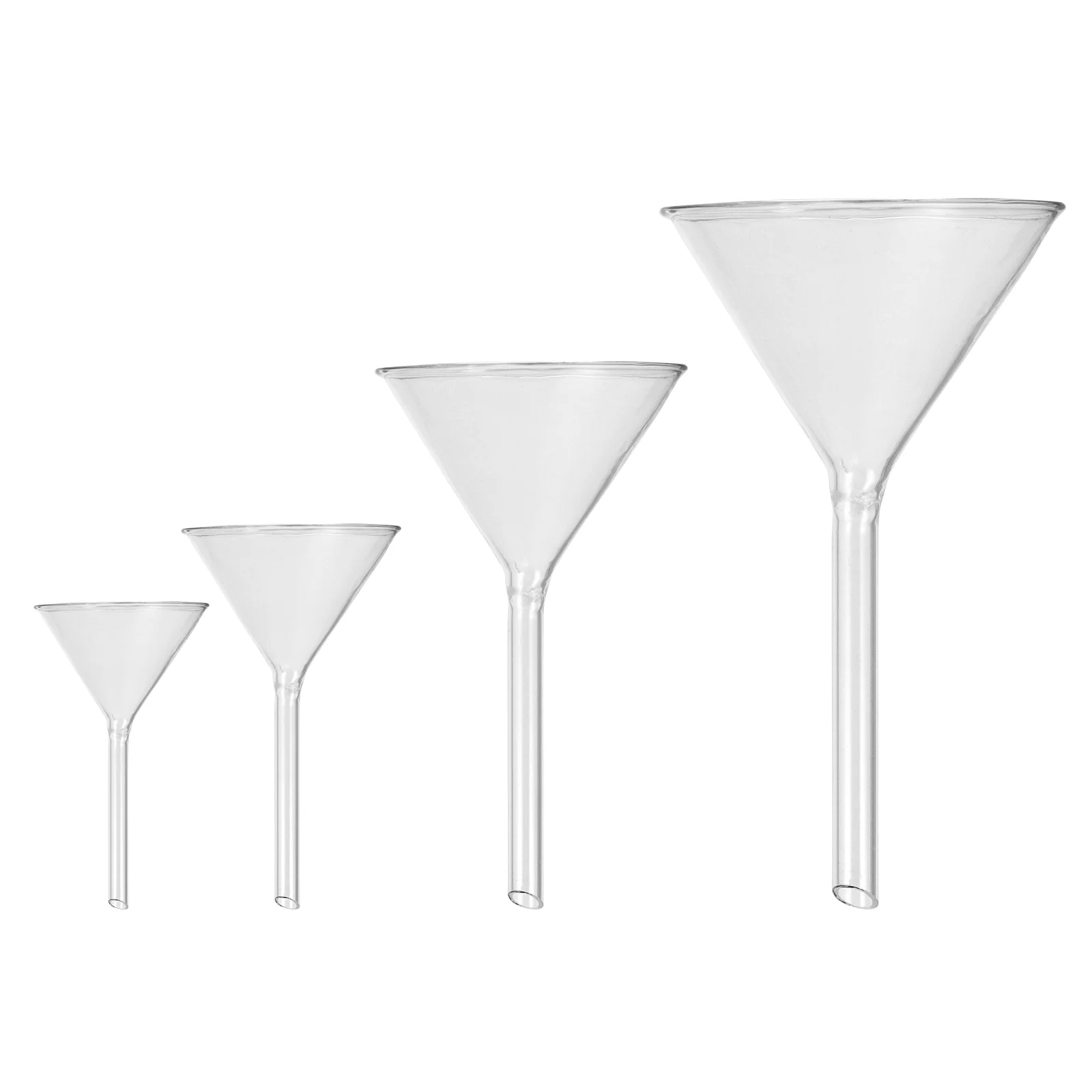 

Glass Funnel Chemistry Funnel: 4pcs Short Stem Funnels Sample Transferring Funnel Science Experiment Funnel Bottle Filling