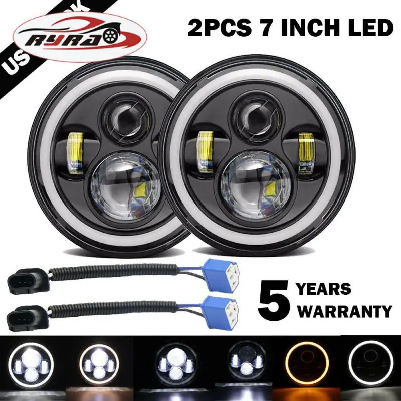 

Долговечная Универсальная автомобильная светодиодная лампа Angel Eyes с защитой от атмосферных воздействий, автомобильная светодиодная фара, светодиодная фара