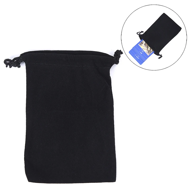 

1pcs Mini Drawstring Package For Playing Cards Black Dice Bag Velvet Tarot Card Storage Bag Toy Jewelry Bag